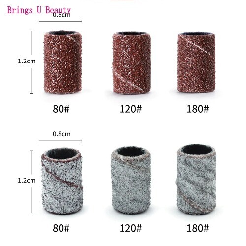 100Pcs/Bag 80/120/180 Grit Nail Sanding Bands Nail Drill Bit Sand Band Grit File - Bild 15 von 29