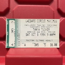 Tanya Tucker Caesars Circus Maximus Concert Ticket Stub Vintage October 8 1994