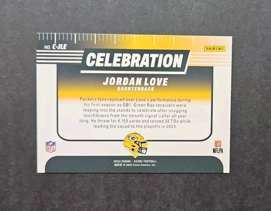 Jordan Love - Packers - 2024 Score - Celebration - Orange Parallel - #C-JLE - Image 2 of 2