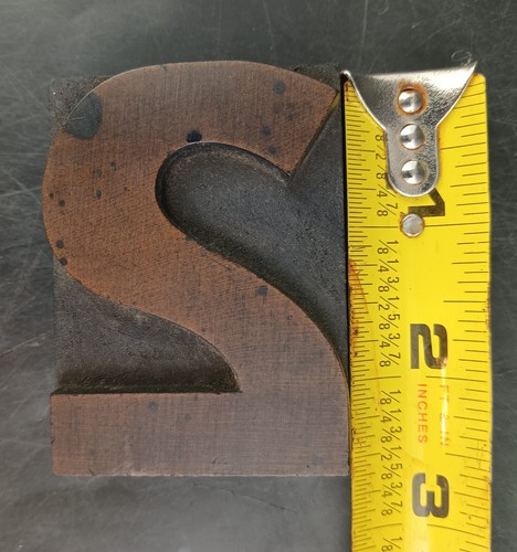 NUMBER 2 TWO Vtg Wood & Metal Letterpress Print Type Printers Block Cut 2.5" - Picture 3 of 9
