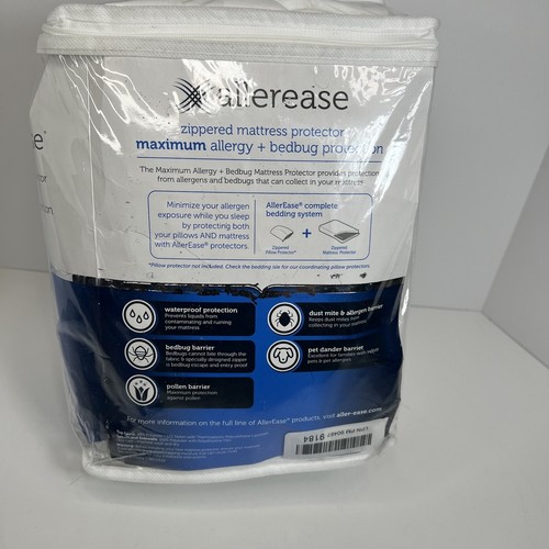 Allerease QUEEN Maximum Allergen & Bedbug wasserdichter Matratzenschutz mit Reißverschluss - Bild 3 von 5