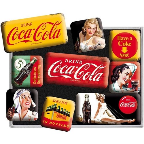 9pc Nostalgic Art Coca-Cola Magnet Set - Home Kitchen Fridge Decor - Licensed - Picture 2 of 4