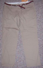 DOCKERS Khaki Belted Utility Straight Narrow Leg Pants with Belt Size 16 NWT