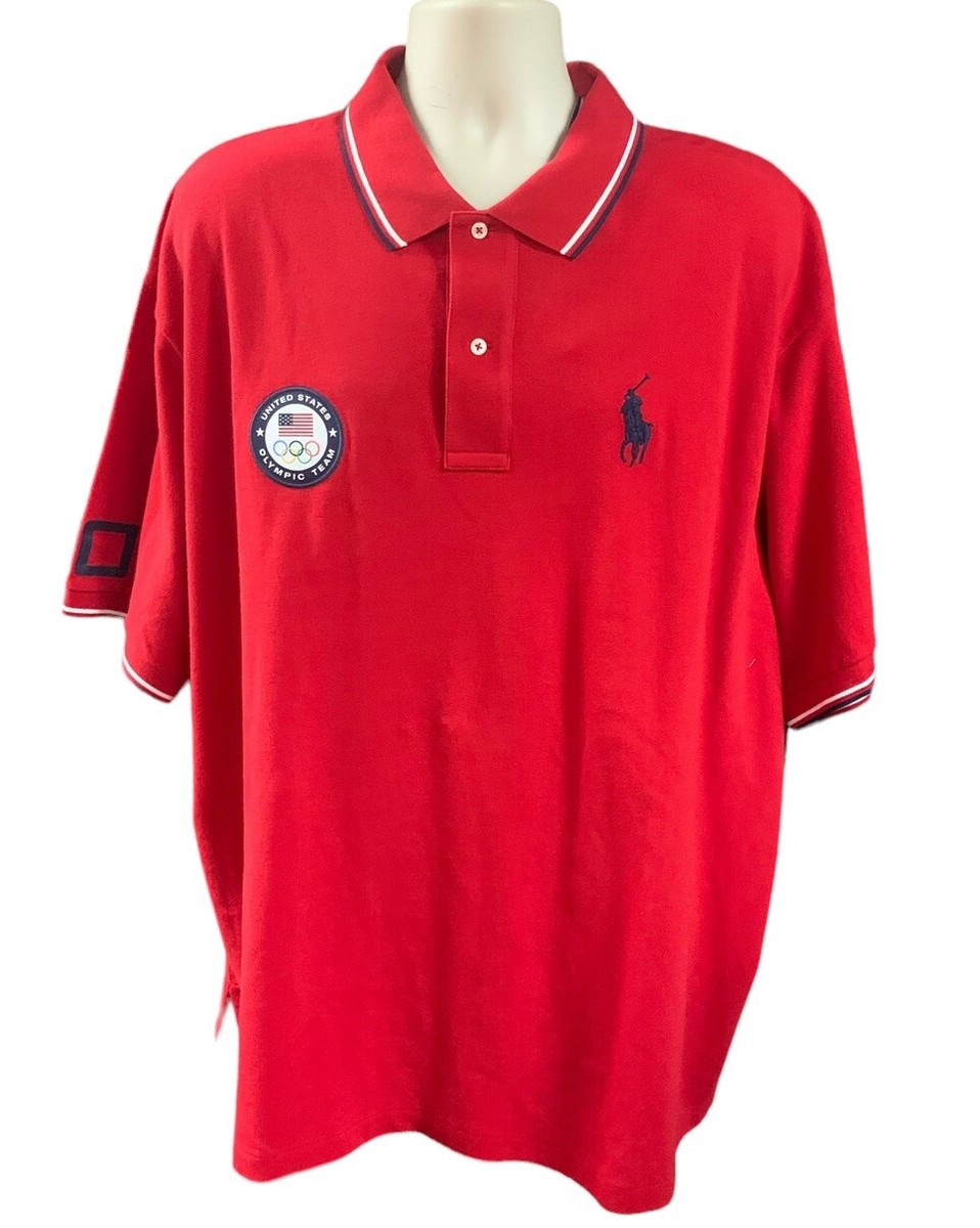Mens Polo Ralph Lauren Red Team USA 2016 Olympics Mesh Polo 3XB | eBay