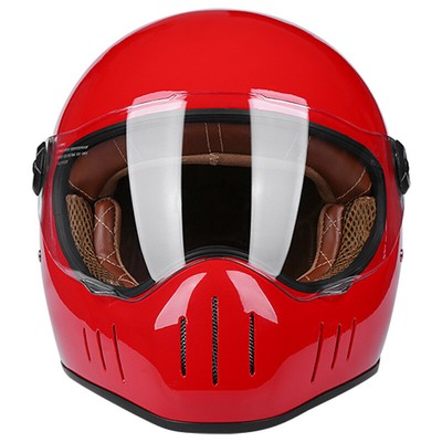DOT Approved-Vintage Motorcycle Helmet Full Face Casco Retro Motorbike Helmet