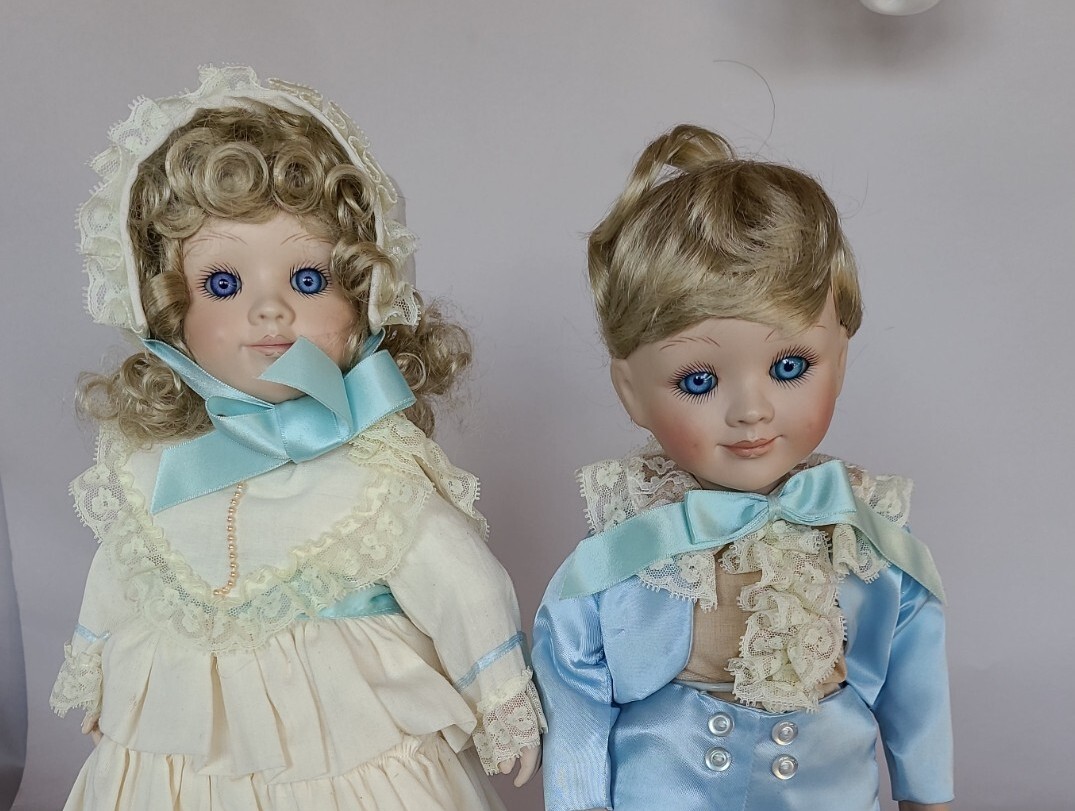 現代人形　ドールメーカー　人形　diane bucki dolls 417*- PAIR OF CINDY M. McCLURE DOLLS ♡ #85246 BOY AND GIRL IN