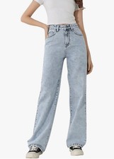 High Waisted Solid Straight Leg Jeans Casual Loose Denim Pants