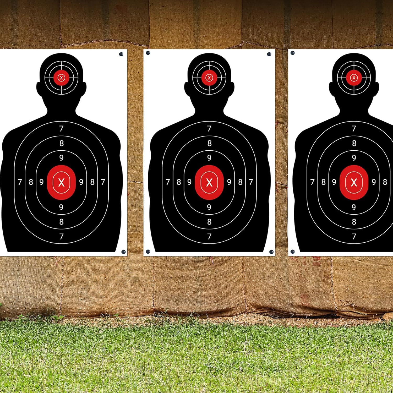 100 Pack Paper Shooting Targets for Range, Bulk Silhouette Shooting Targets Pape