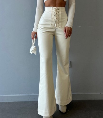 Laday Fashion Sexy High-Waisted Casual Skinny Bell-Bottoms Pants Light Flares - Picture 13 of 18