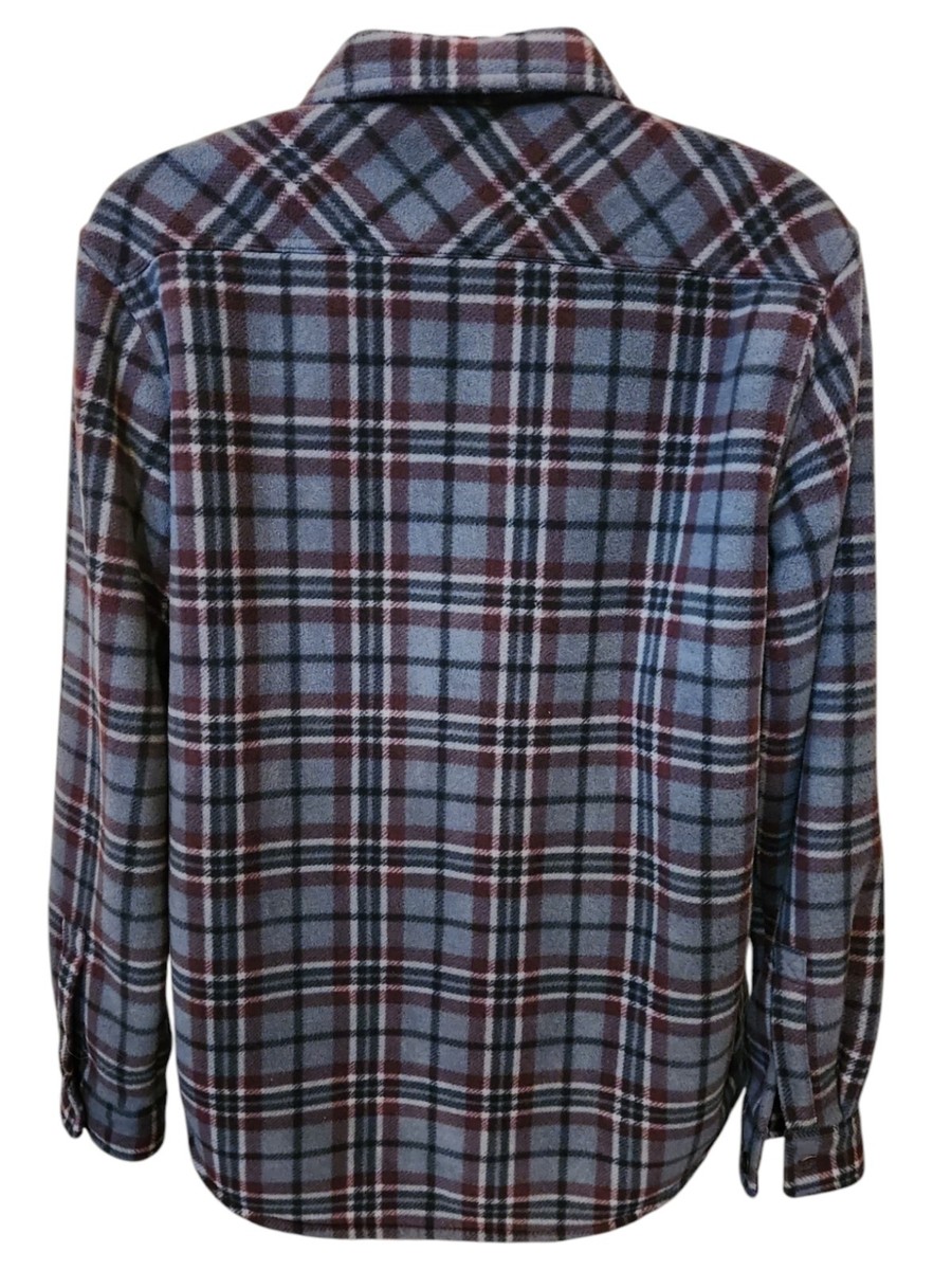 Anchorage Expedition Mens Size L Gray Plaid Fleece Sherpa Warm