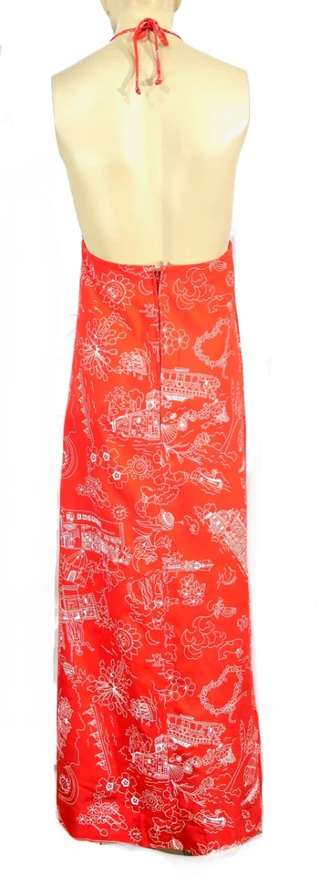 Maxi Vestido Hawaiano De Colección Marshall Field Company Young Chicago Ropa Deportiva 26" Busto Foto 4 de 4