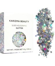KARIZMA Holographic Silver Body Glitter. 10g Chunky Face Glitter, Hair Glitter,