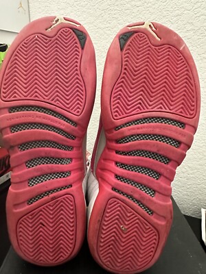 Nike Air Jordan 12 Retro GG White Vivid Pink Metallic Silver Size