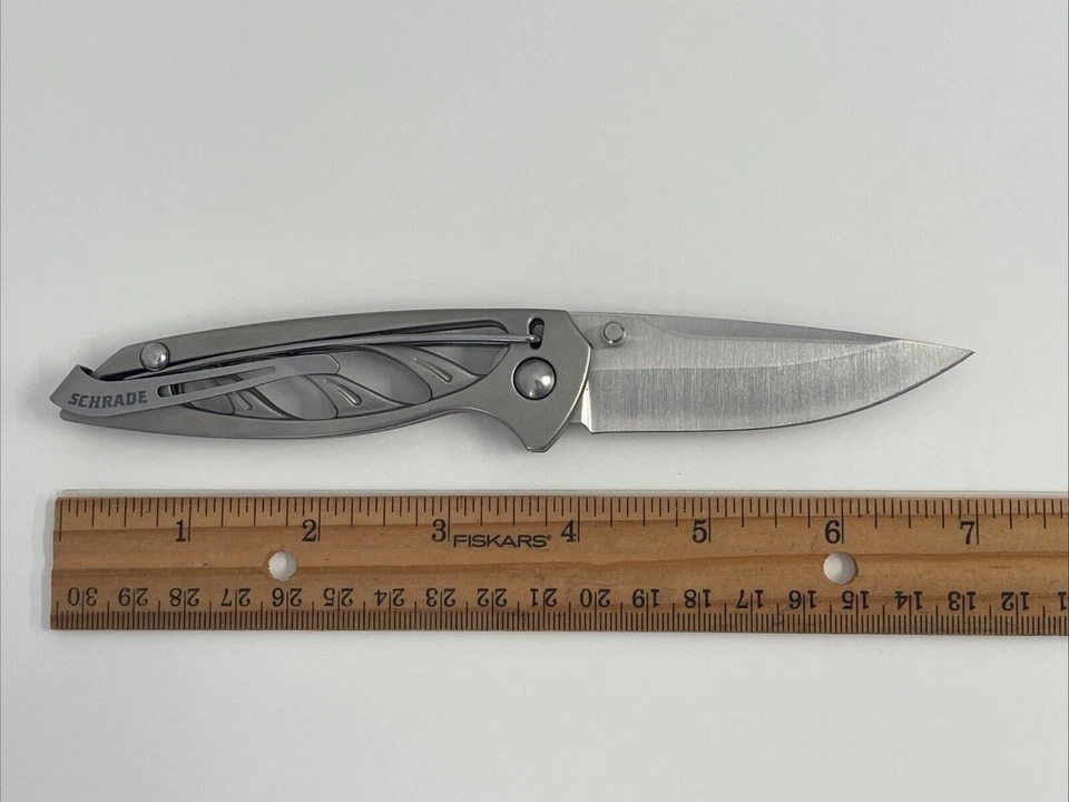 Cuchillo plegable Schrade+ SQ877 bloqueo de cable EE. UU. Foto 4 de 4