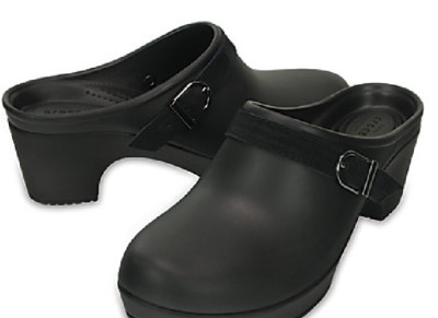 CROC SARAH COBBLER HEEL SLIP ON SHOE~BUSY DAY NERIA~CLOG SANDAL~Black~ W 7~NEW