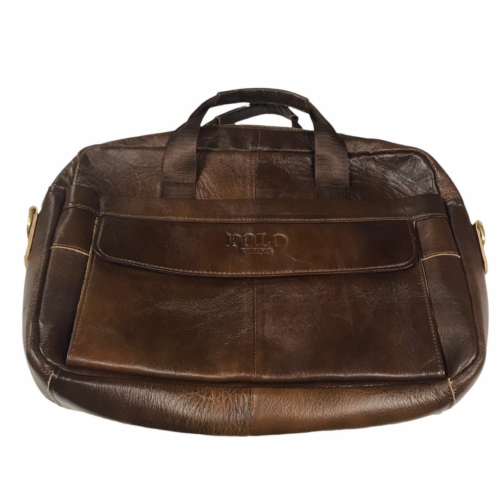 Polo Videng Laptop Bag Coffee Brown Medium Vintage Good Condition eBay
