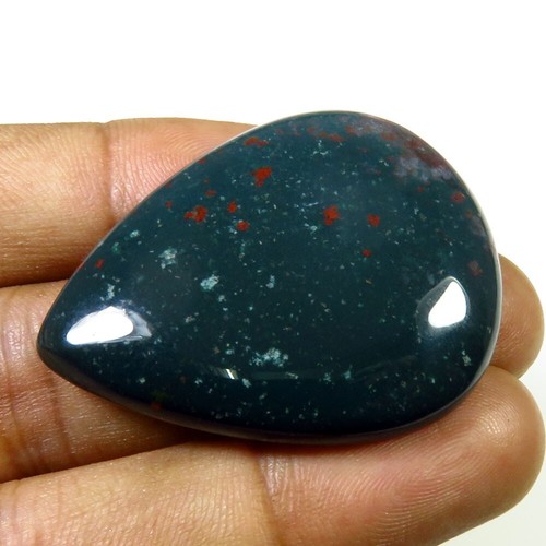 Natural Bloodstone Gemstone 38x30 mm Polished Smooth Pear Cabochon 58 Cts BO-129 - Picture 2 of 9