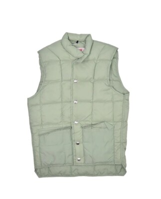 Vintage Schott NYC Jacket Mens XS Puffer Vest Green Goose Down Insulated