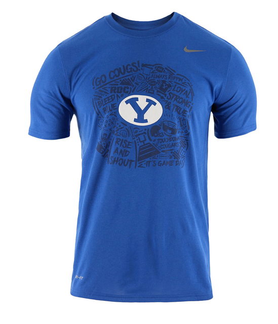 Nike BYU Cougars Royal Blue DriFit TShirt, Men’s XL eBay