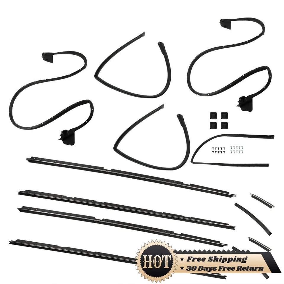 17 PCS Weatherstripping Seals Kit For Chevrolet El Camino&GMC Caballero 1978-87 - Image 2 of 4