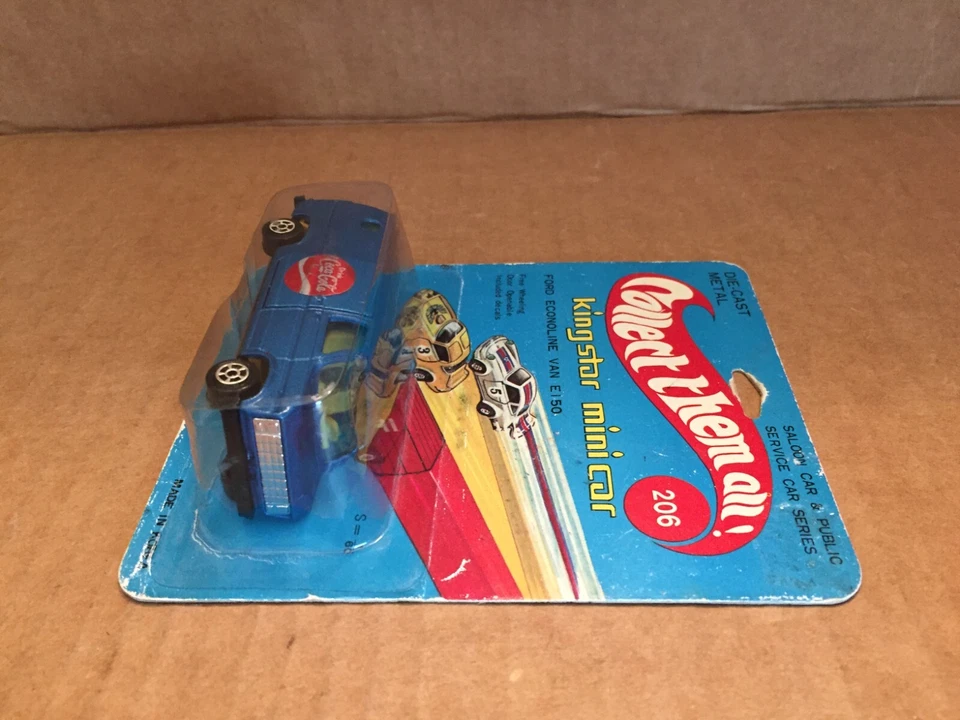 VINTAGE KING STAR MINI CAR 206 DIE-CAST COCA-COLA COKE FORD ECONOLINE VAN KOREA - Image 4 of 4