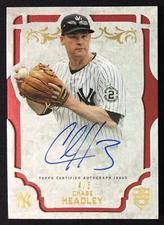 CHASE HEADLEY NEW YORK YANKEES 2015 TOPPS SUPREME #SA-CH CERTIFIED AUTO RED /5