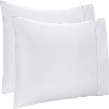 4 PCs Pillow Case Set 600 TC Egyptian Cotton White Solid Queen Size