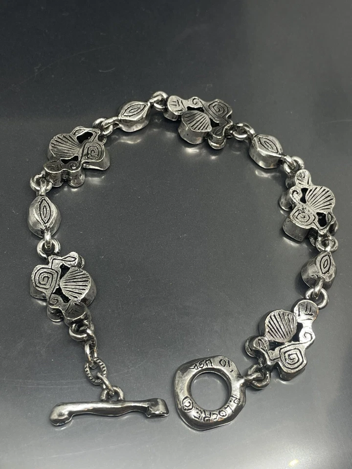 Patricia Locke USA Signed ‘10 Silvertone Swarovski Crystals 6.8” Link Bracelet - Image 3 of 4