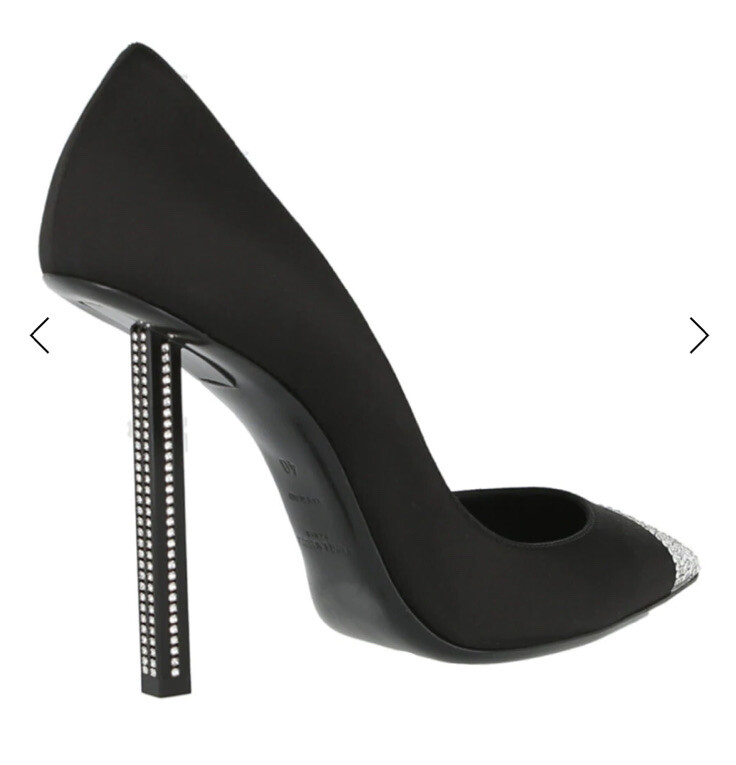 Decolte Saint Laurent YSL tg 41 cristallo impreziosito nero! $1600