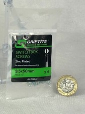 SWITCH BOX SCREWS 3.5 X 50mm X4 Griptite New Zinc Plated  
