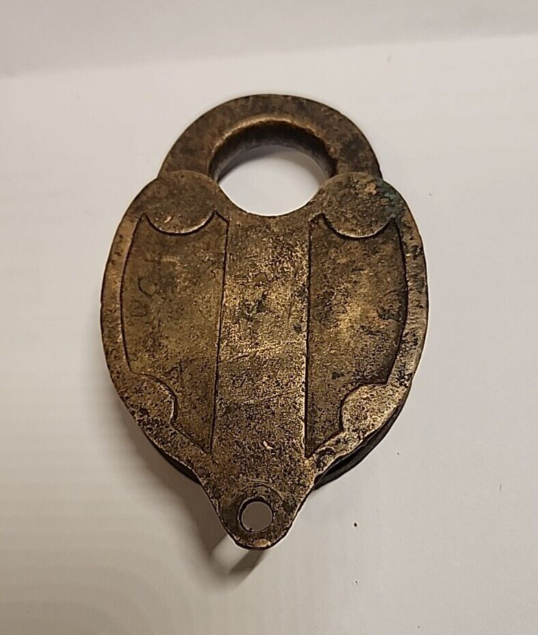 Antique 1800's Pad Lock Solid Brass Ship Yard Railroad Stage Coach