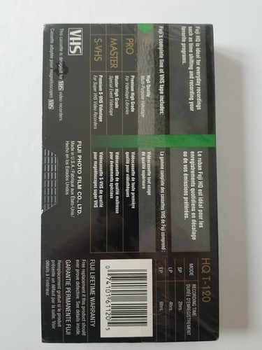 New Sealed Fuji Film HQ 120 VHS Videotape 6 Hours High Quality SP, LP, EP Modes - Picture 2 of 3