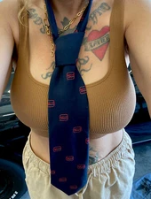 Richman Brothers Mens Necktie TGIF blue fun clubs funny Friday tie wide novelty