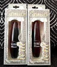 2pk IONI EXTREME BLACK PRECISE WING LIQUID FELT-TIP WATERPROOF 24H EYELINER LOT
