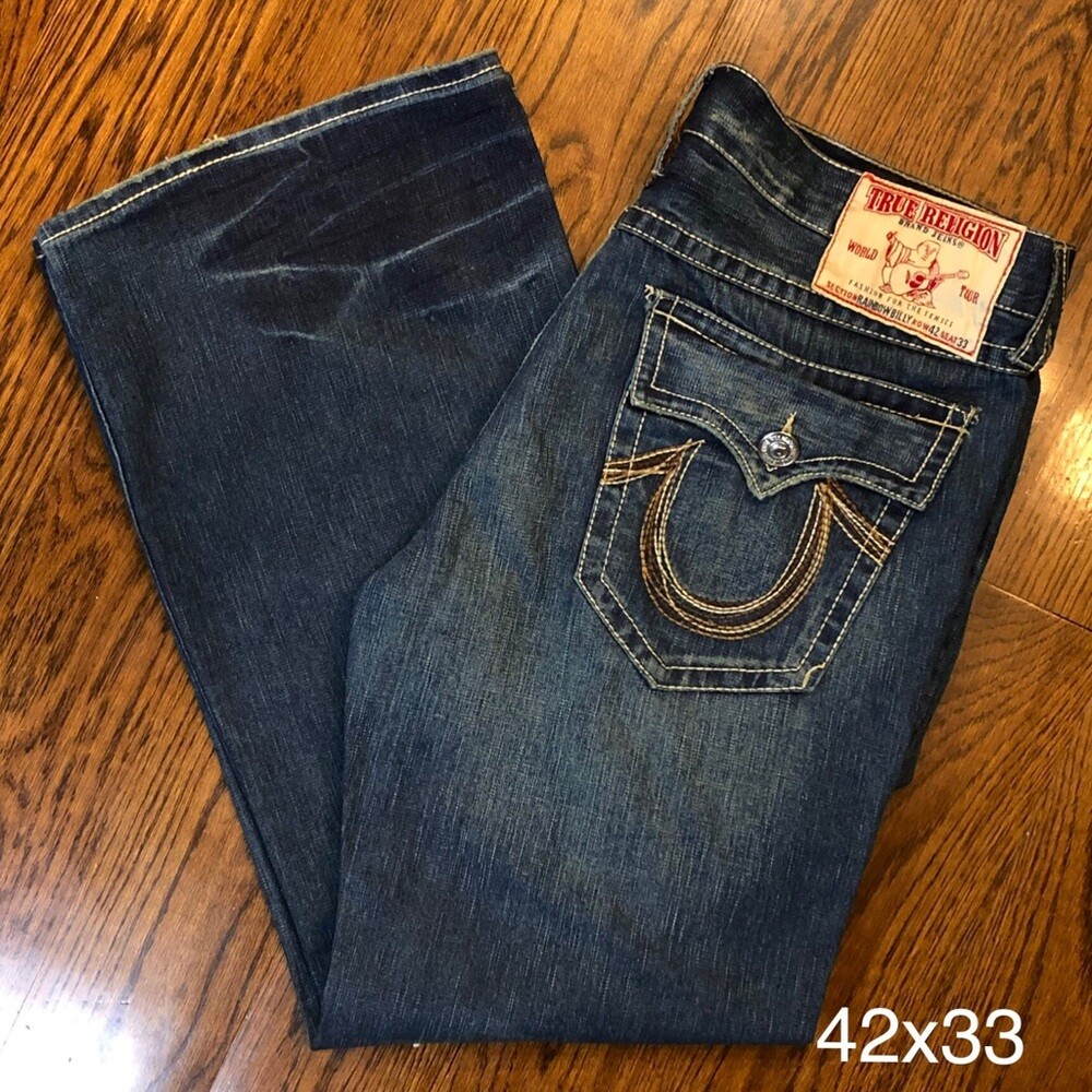 TRUE RELIGION RAINBOW BILLY Mens Relaxed Boot Leg Denim