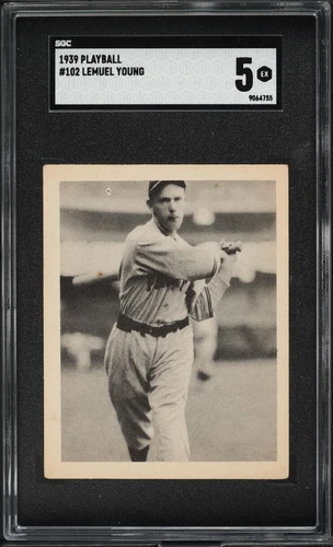 1939 Play Ball America - Lemuel "Pep" Young - Pittsburgh Pirates #102 SGC 5 EX