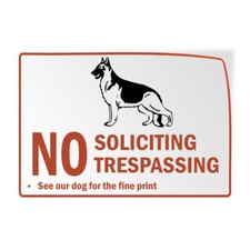 Horizontal Vinyl Stickers Sign No Trespassing See Our Dog For The Fine Print