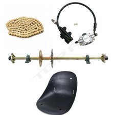 44" Go Kart Rear Axle Kit Brake Assembly  Seat  Chain Sprocket Golf Cart ATV