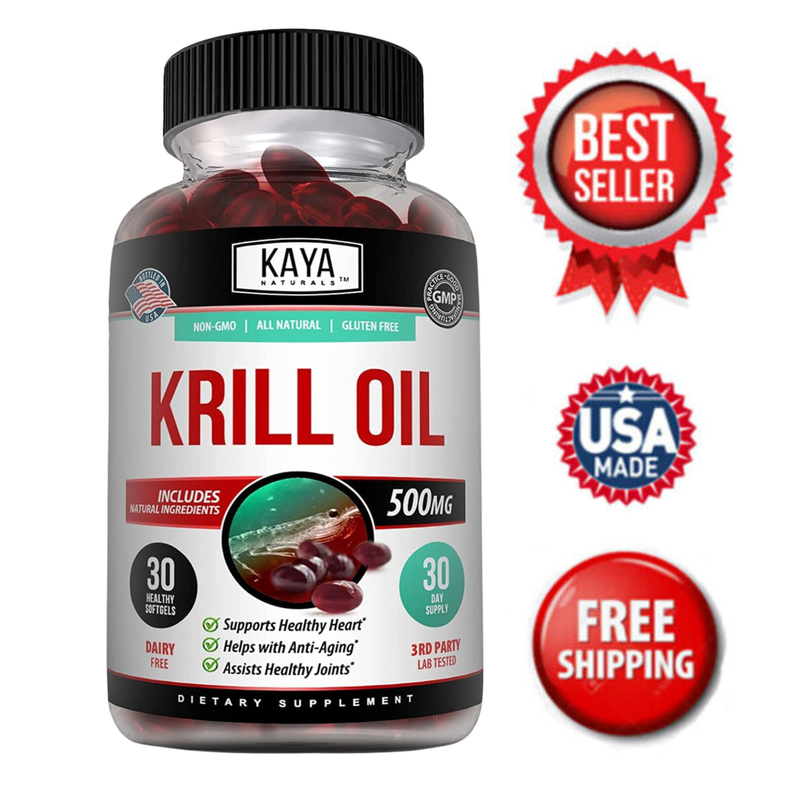 500 Mg With Omega-3, Epa, Dha, And Astaxanthin Supplement