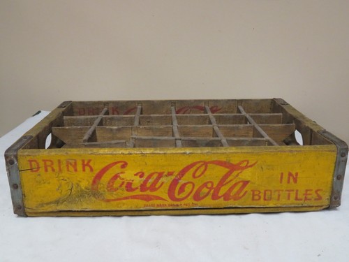 COCA COLA 24 BOTTLE WOOD CRATE HAS $1.00 SOO ON THE SIDE