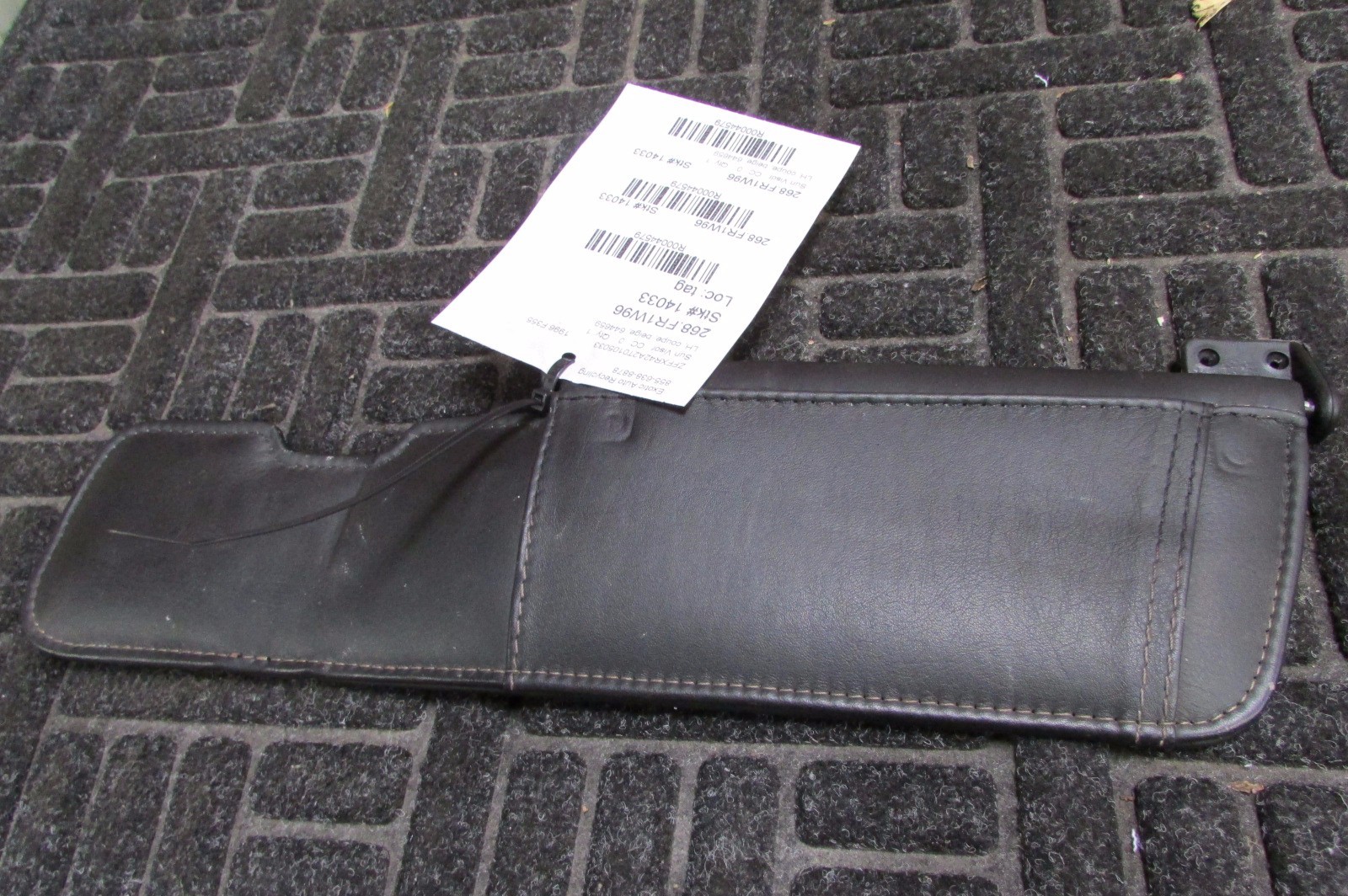 Ferrari 348, 355 Coupe, LH, Left Sun Visor, Black, Used, P/N 64465900