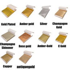 100 x Gold/Silver Leaf Sheets Foil Gilding Art Craft Metallic Transfer DIY Paper