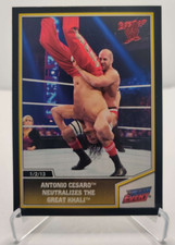2013 Topps Best Of WWE #76 Antonio Cesaro Neutralizes The Great Khali wrestling