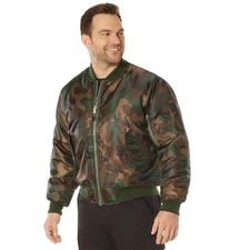 MA-1 Bomber Jacket Flight Coat Air Force Military Woodland Camo Reversible 