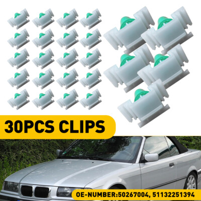 30x Zierleistenklammern für BMW 3er E36 Klip für Zierleisten wei? blau 255B/G