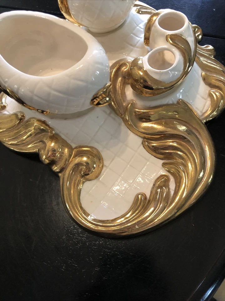 Фарфоровый винтажный держатель для зубной щетки, мыльница с подписью и номером - Изображение 2 из 4