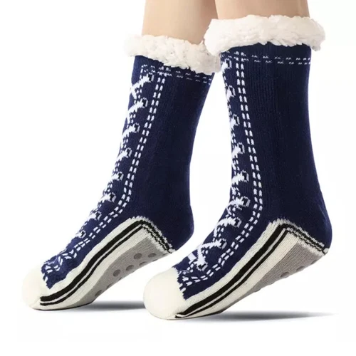Ultradicke Kaschmir Hüttenschuhe Heimsocken, Hausschuhe Socken mit rutschfester Slipper - Bild 15 von 23