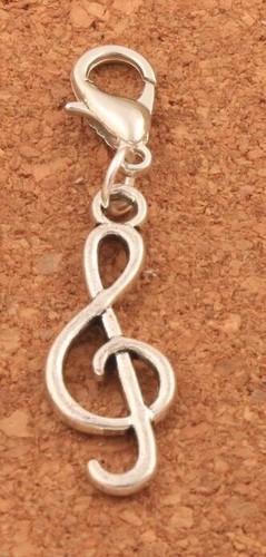 Charm Clip-on Treble Clef Note Bracelet Necklace Zipper Keychain Stitch Markers - Foto 3 di 3