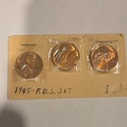 1945 Lincoln Wheat Cent Uncirculated Set P D S RD Bronze Small Cent Uncertified