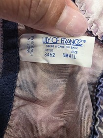 Vtg 90&rsquo;s Lily Of France Shiny Satin Panties & Bra Set Second Skin SM 36B NOS
